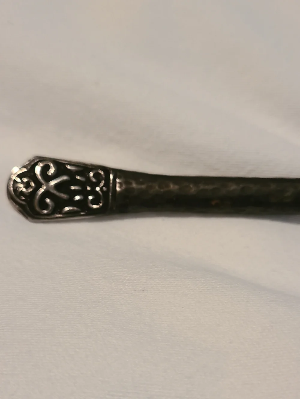 Avalon Spoon Hammered Flatware Silver Black